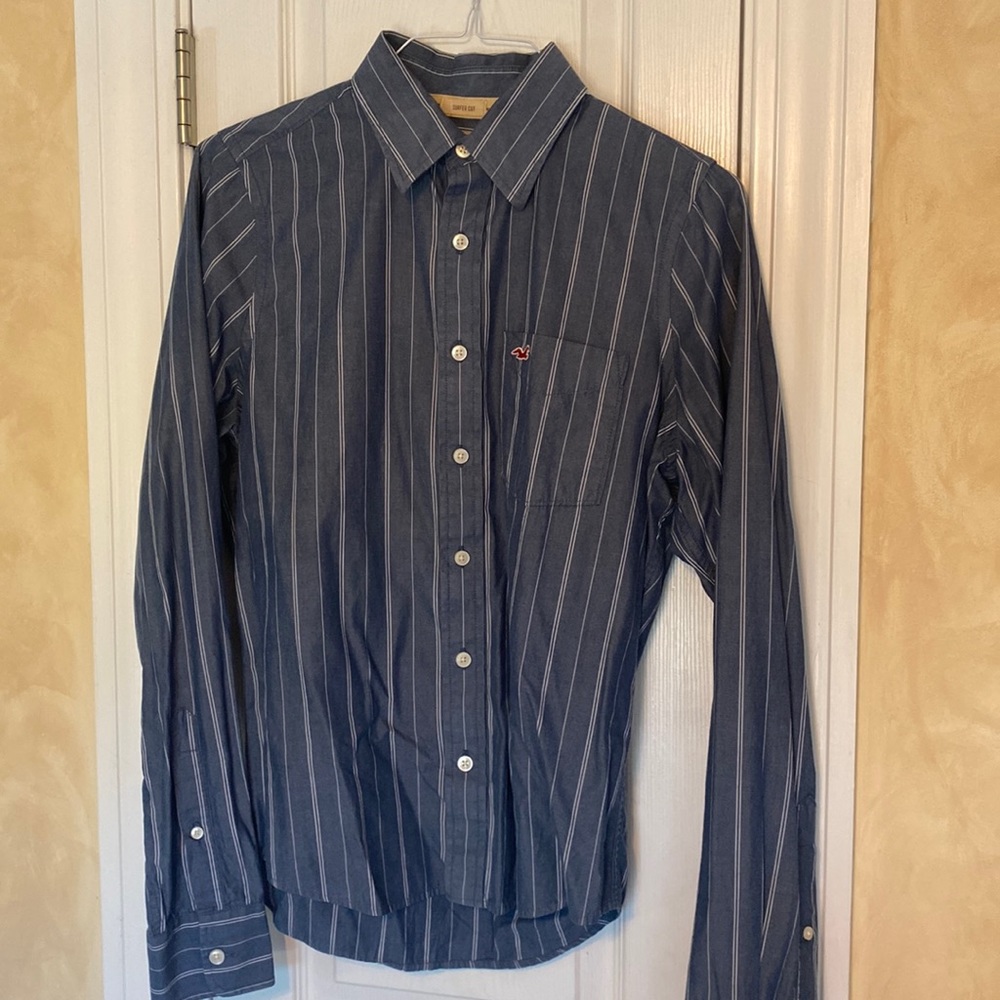 Hollister Surfer Cut Navy Button Down